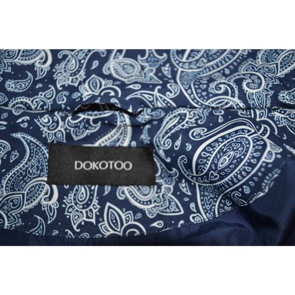 Dokotoo Quilted Vest Blue and White Paisley Size Medium - Picture 7 of 7